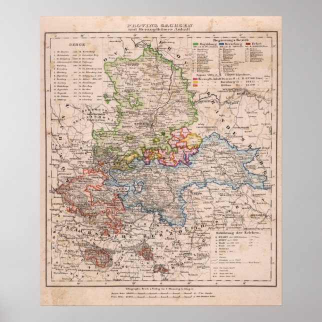 Sachsen, Anhalt Poster (Framsidan)