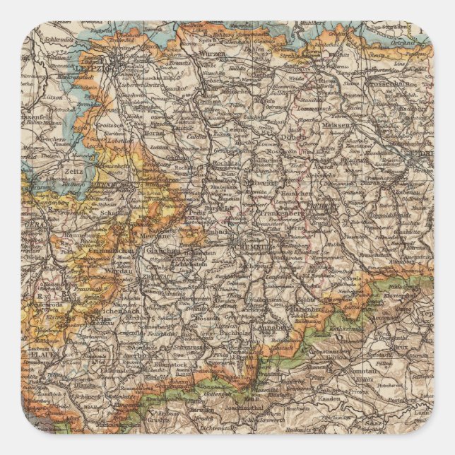 Sachsen Fyrkantigt Klistermärke (Framsida)