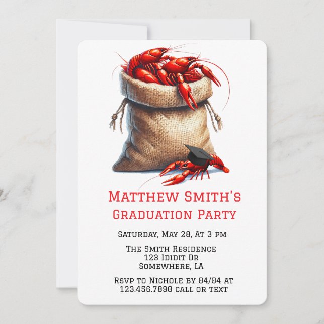 Sack av Kräftor Studentfest Inbjudningar (Framsida)