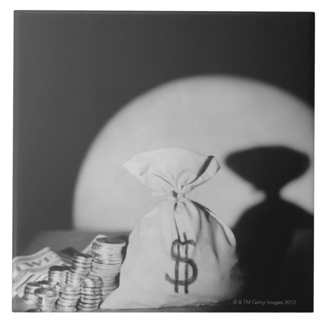 Säck av pengar kakelplatta (Framsidan)