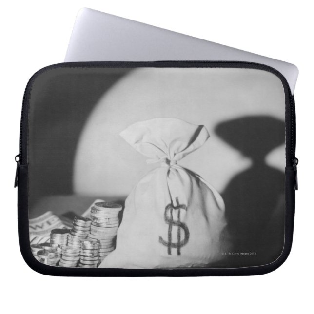 Säck av pengar laptop sleeve (Framsidan)