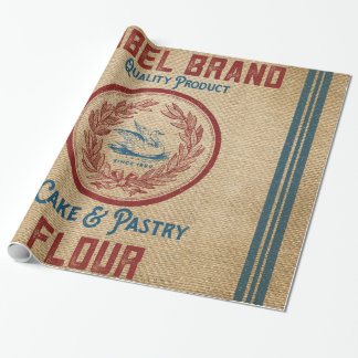 Säck för mjöl för bakelse för Burlapvintagetårta Presentpapper