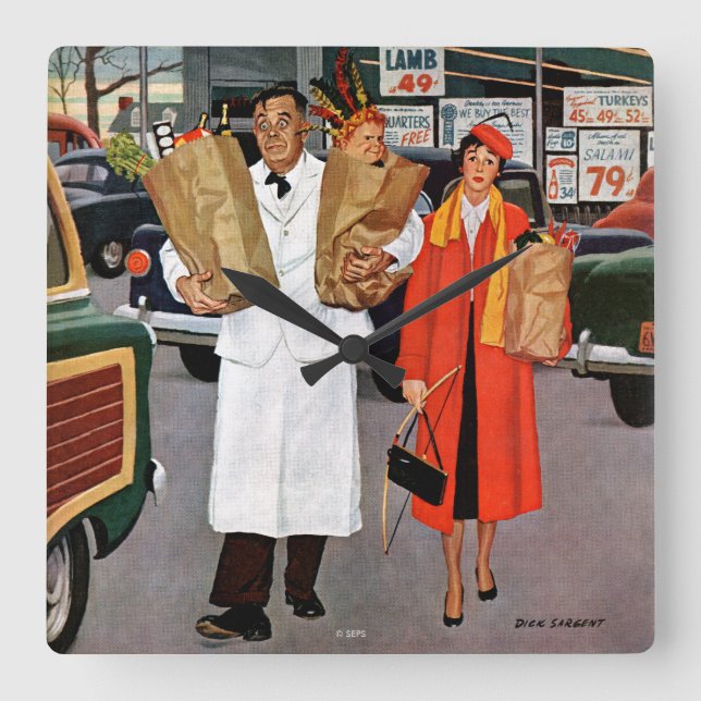 Sack Fullt av problem Fyrkantig Klocka (Framsida)