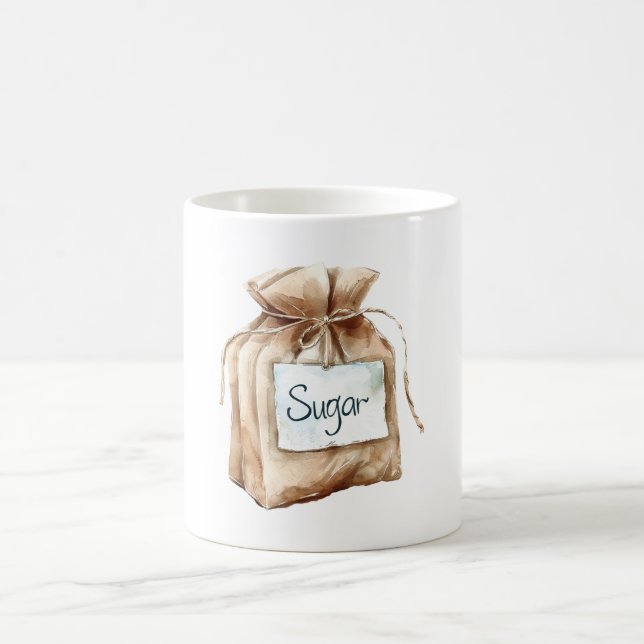 Säck med socker kaffemugg (Center)