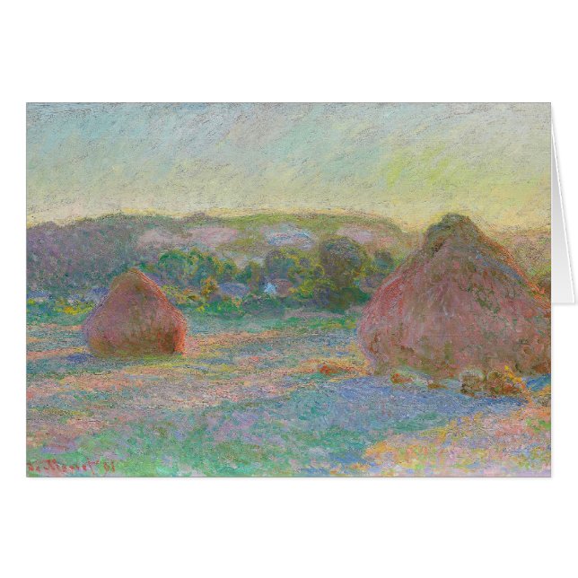 Säckar av Wheat Summer Claude Monet Artwork Hälsningskort (Framsidan Horizontal)