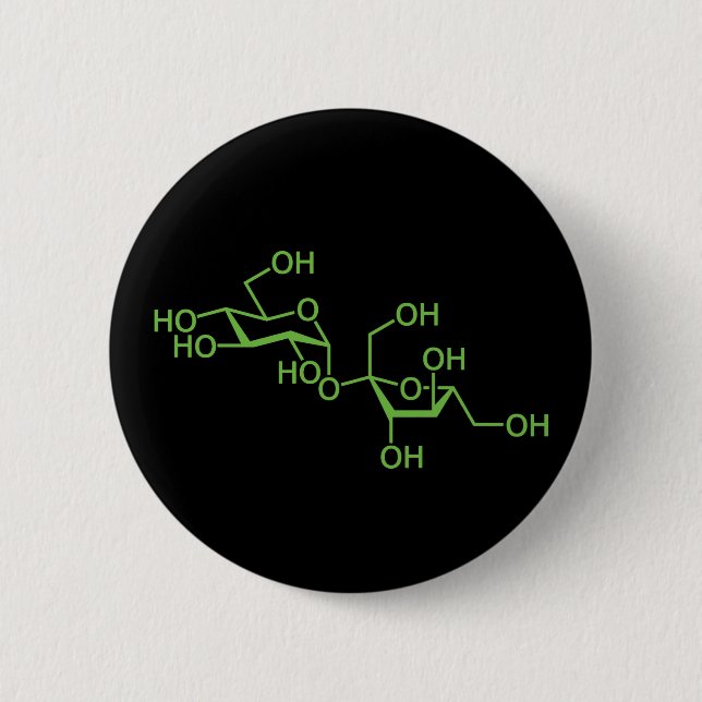 Sackaros Sockermolekyl Kemiskt Diagram Knapp (Framsida)