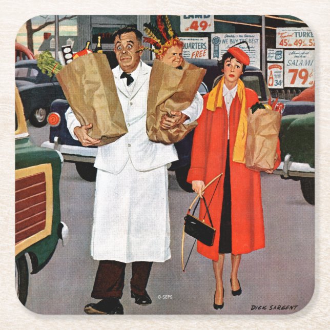 Säckfullt av besvärar underlägg papper kvadrat (Framsidan)