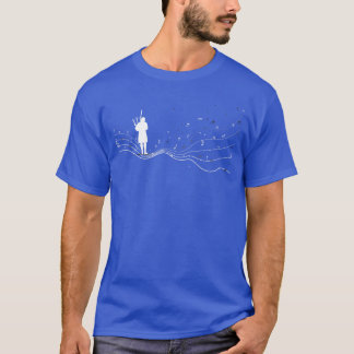 Säckpipemusiker i notblad för säckpipespelare t shirt