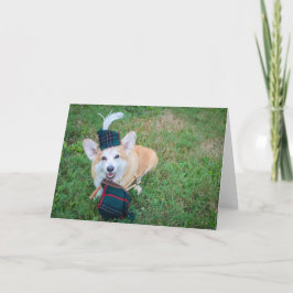 Säckpipes Corgi tom hälsokort Kort