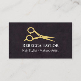 Säcksax med svart Guld Modern Hair Stylist - Makeu Visitkort