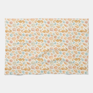 Säckskal och sjösjömakare mönster kökshandduk