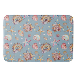 Säckskal och Starfish Mönster, strandvibes Badrumsmatta