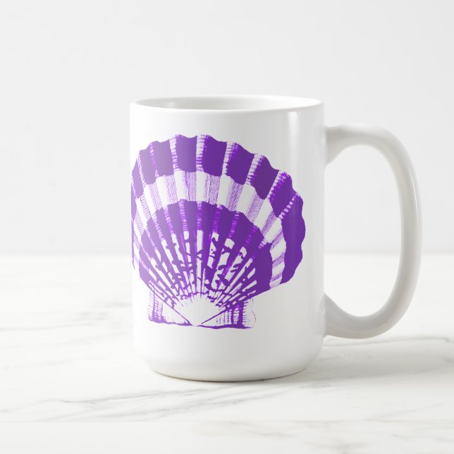 Säckskal - violett och vitt kaffemugg (Höger)