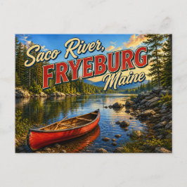 Saco River Fryeburg Maine Nostalgisk vykort