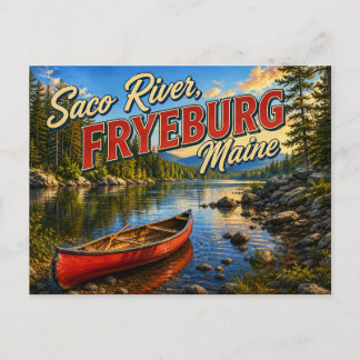 Saco River Fryeburg Maine Nostalgisk vykort