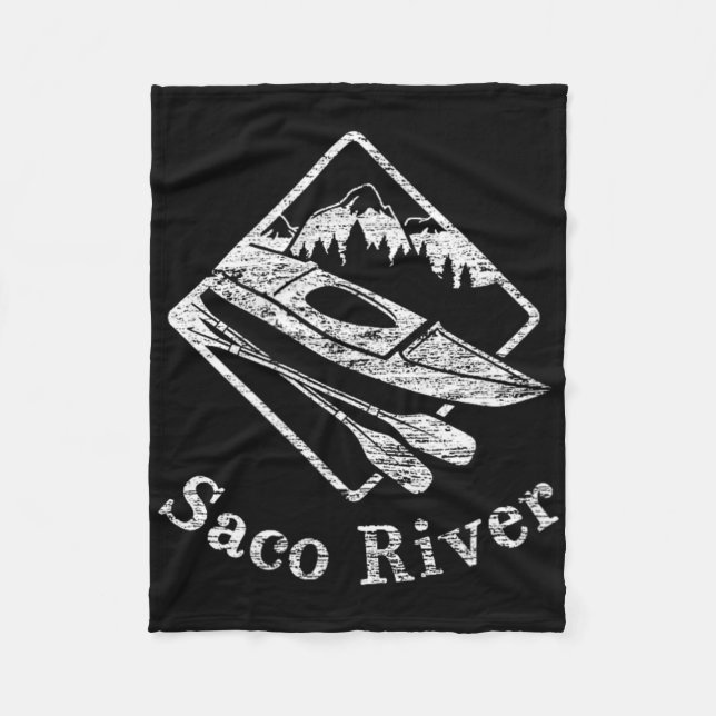 Saco River Kayak Kayaking Boating Rapids Canoe Pad Fleecefilt (Framsidan)