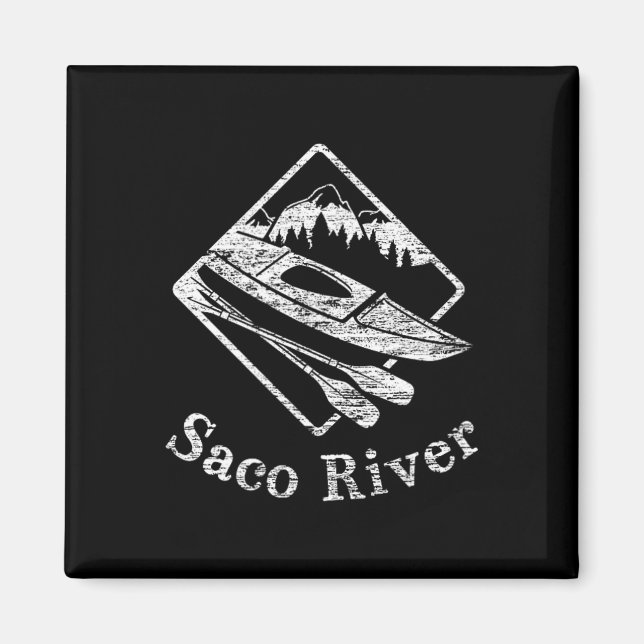 Saco River Kayak Kayaking Boating Rapids Canoe Pad Magnet (Framsidan)