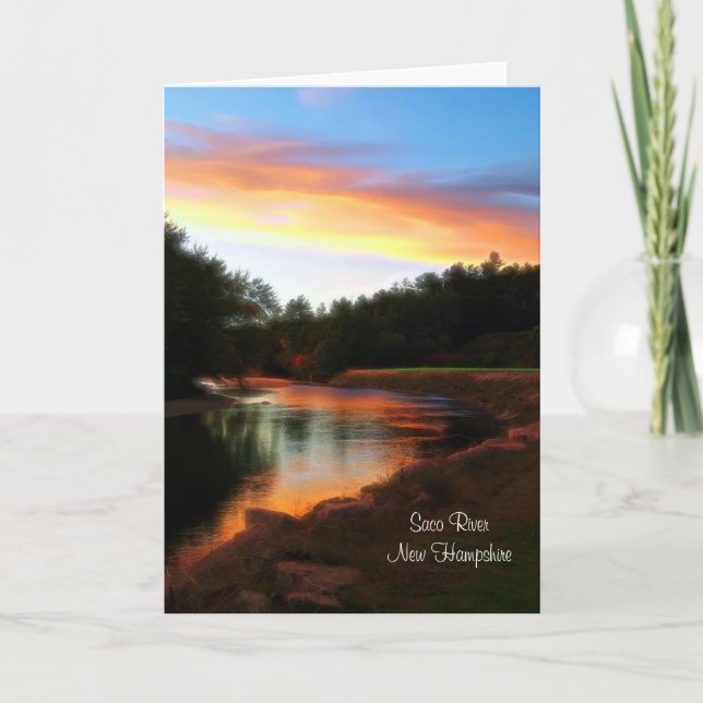 Saco River Sunset Greeting Card Kort (Framsida)