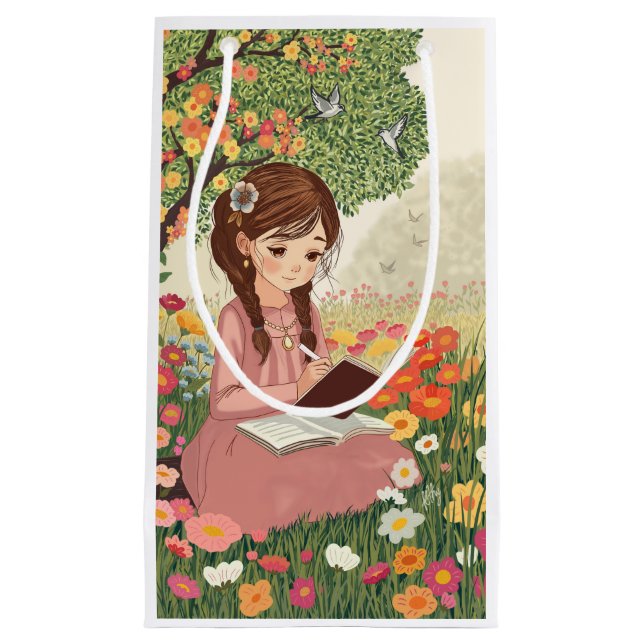 Sacola para Presente Menina no jardim (Framsidan)