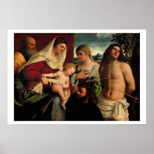 Sacra Conversatione med SS. Catherine Sebastian Poster