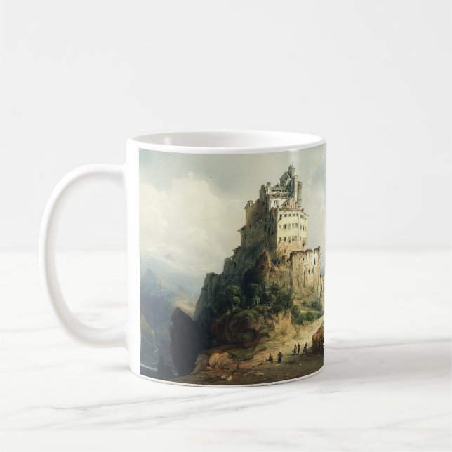 Sacra di San Michele kloster Alpin konst Kaffemugg (Vänster)