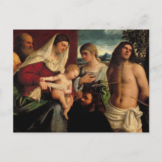 Sacra-konversationen med SS. Catherine, Sebastian Vykort (Framsida)