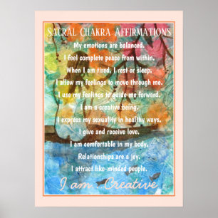 Sacral Chakra-bekräftelse Poster
