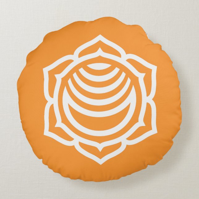 Sacral Chakra Energy Round Pillow Rund Kudde (Baksidan)