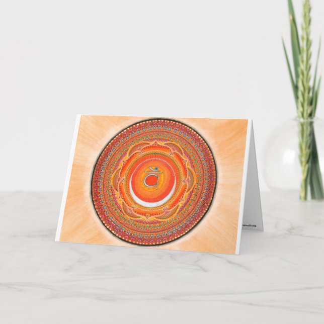 Sacral Chakra Mandala-gratulationskort Kort (Framsida)