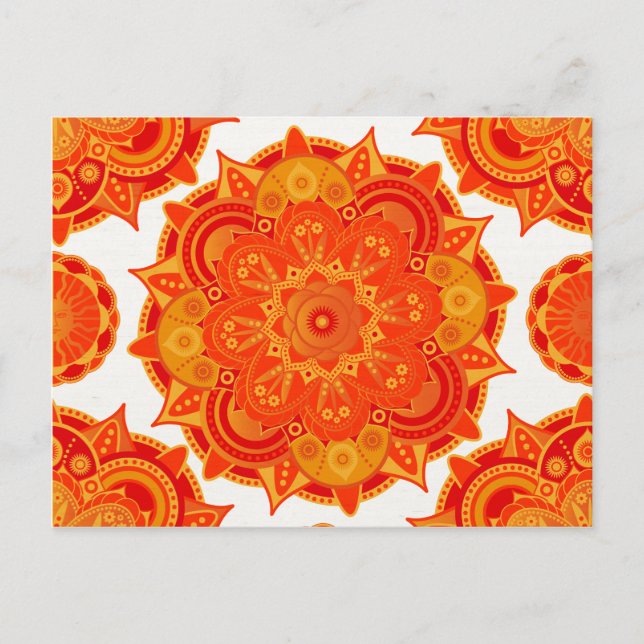 Sacral Chakra Mandala Vykort (Framsida)