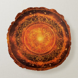 Sacral Chakra Orange Mandala Meditation Rund Kudde
