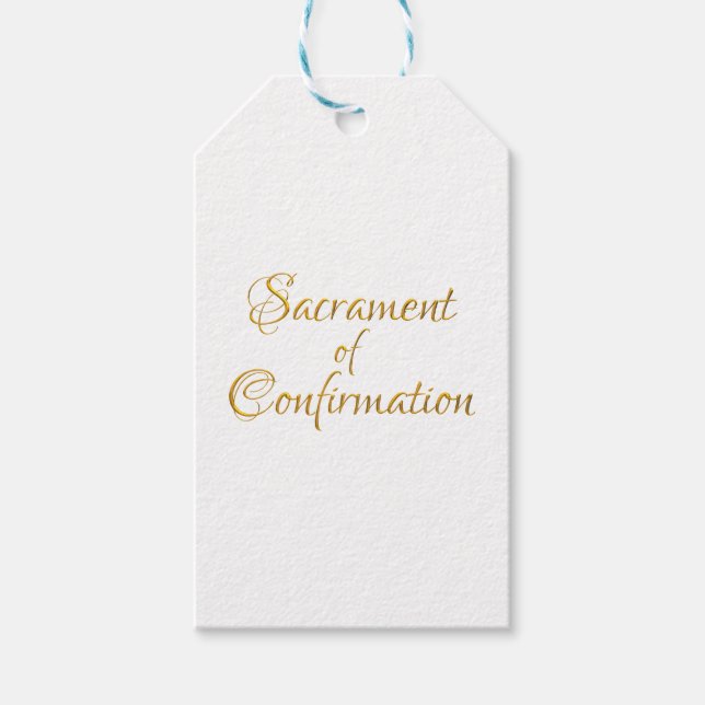 Sacrament of Confirmation Golden 3D-utseende Presentetikett (Framsidan)