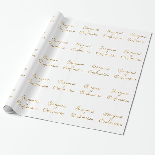 Sacrament of Confirmation Golden 3D-utseende Presentpapper (Utrullad)