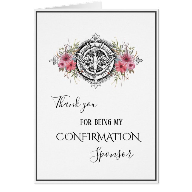 Sacrament of Confirmation Religiösa Sponsor Hälsningskort (Framsidan)