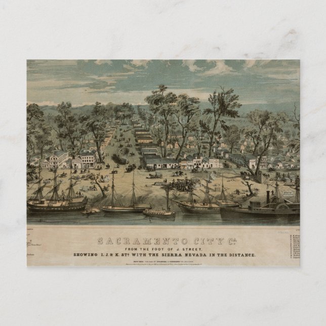 Sacramento 1850 vykort (Framsida)