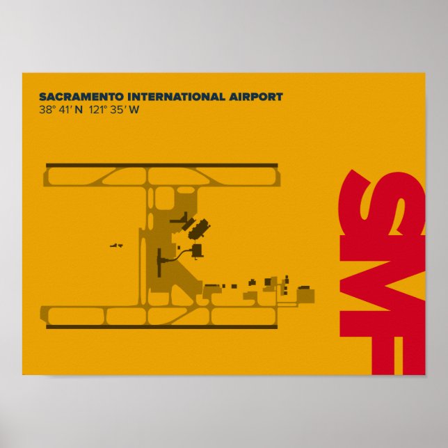 Sacramento Airport (SMF) Diagram Poster (Framsidan)