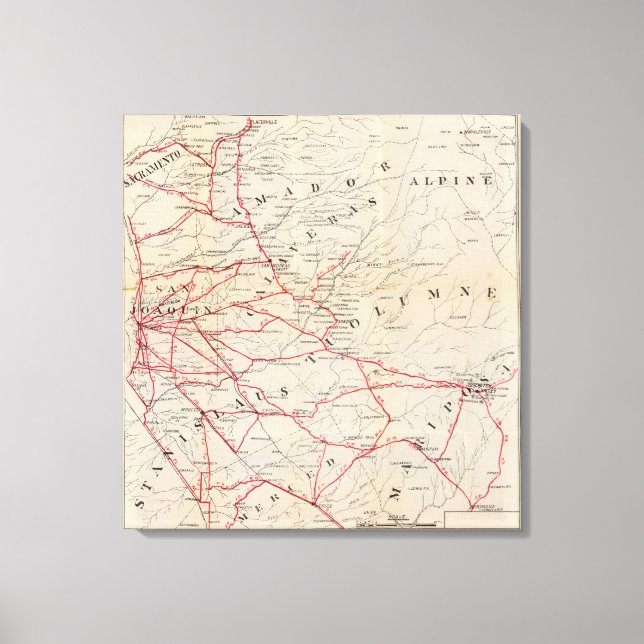 Sacramento, Amador, Calaveras, San Joaquin Canvastryck (Framsida)