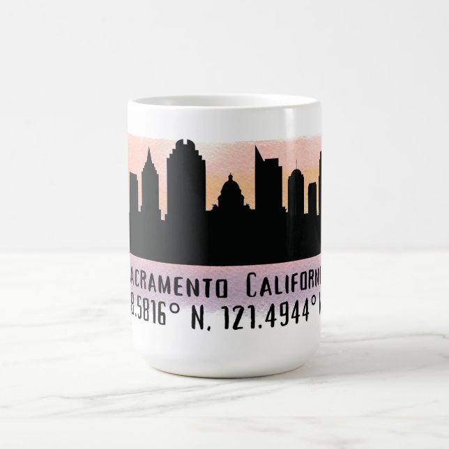 Sacramento CA City Skyline Kaffemugg (Center)