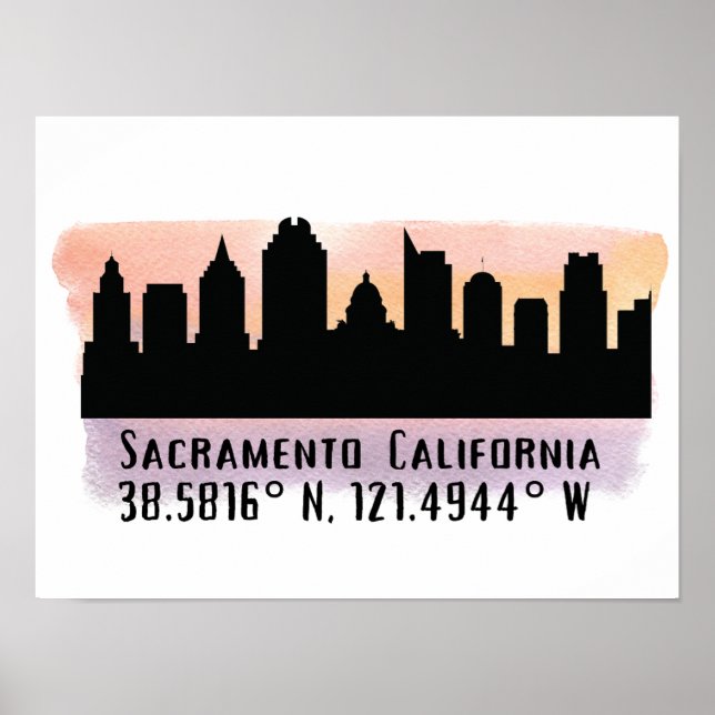 Sacramento CA City Skyline Poster (Framsidan)