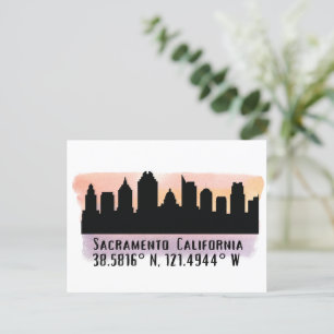 Sacramento CA City Skyline Vykort