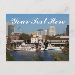 Sacramento, CA "Din text hit" vykort