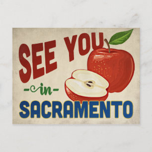 Sacramento California Apple - Vintage resor Vykort