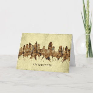 Sacramento California Cityscape Helgkort