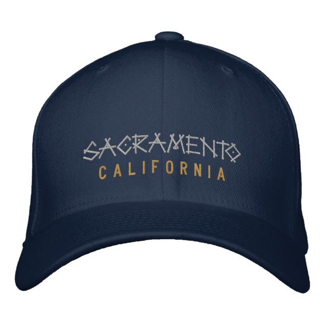 Sacramento California Embroiderade Hat på flottan Broderad Keps (Framsida)
