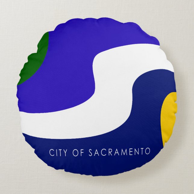 Sacramento (California flagga) Rund Kudde (Framsidan)