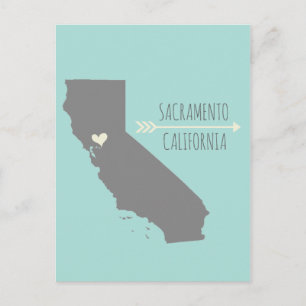 Sacramento, California Heart Vykort