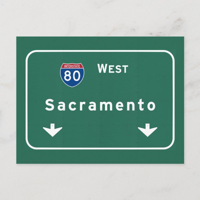 Sacramento California Interstate Highway Freeway : Vykort (Framsida)