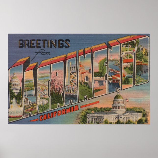 Sacramento, California Large Brev Scenes 2 Poster (Framsidan)
