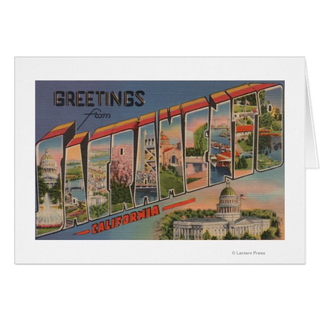 Sacramento, California Large Brev Scenes Hälsningskort (Framsidan Horizontal)