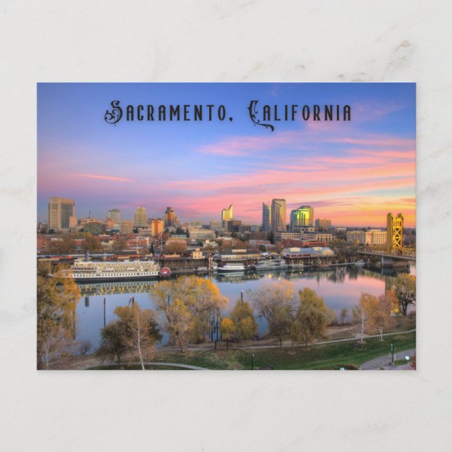 Sacramento California Postcard Souvenir Vykort (Framsida)